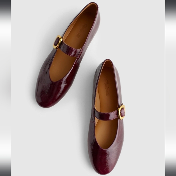 Madewell Shoes - Madewell The Remy Mary Jane Flats Deep Plum Women's 7.5 Leather Shoes